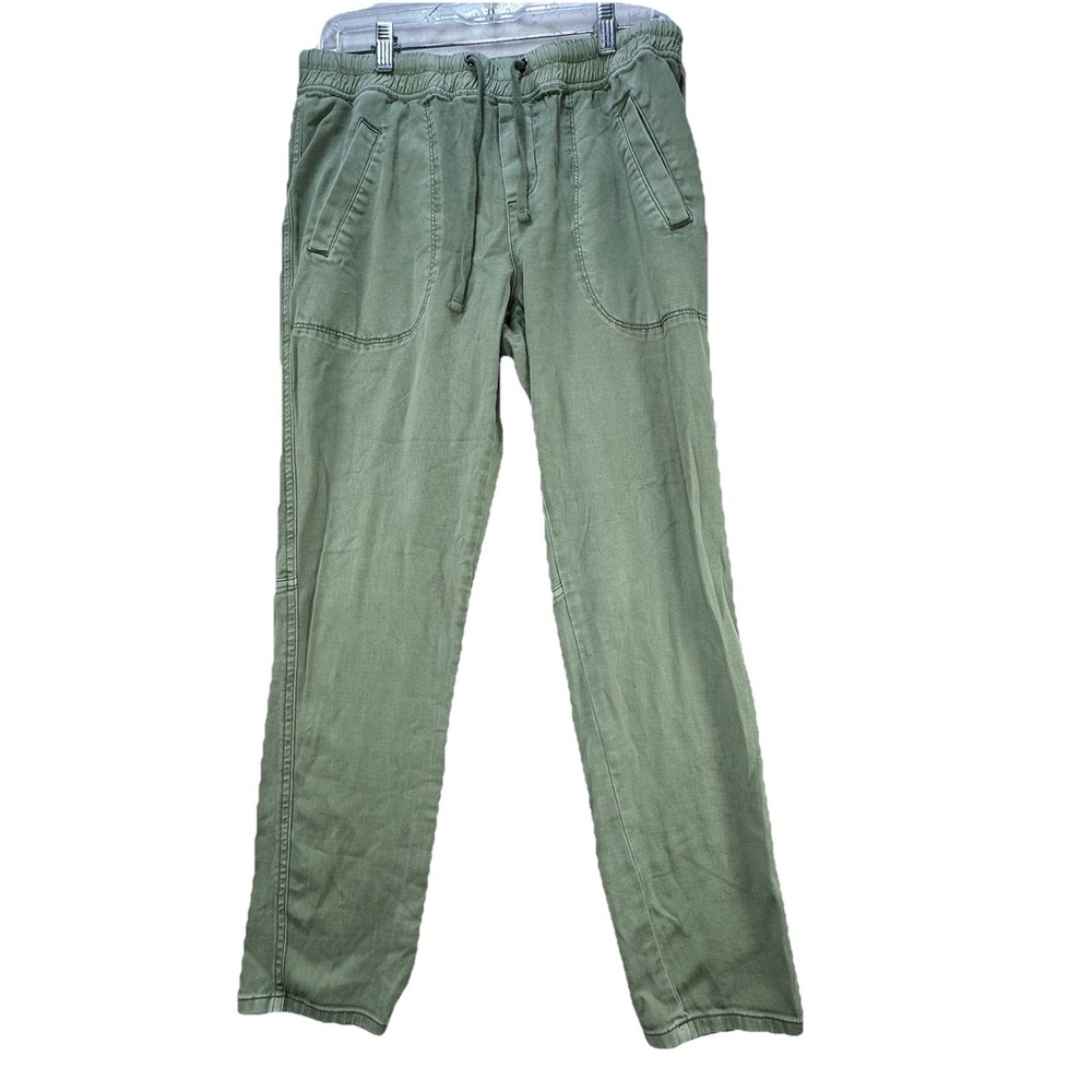 Nic+‎ Zoe Womens sz 4 Pull On Casual Ankle Pants Green Moss Stretch Waist Modal